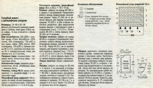 Детская кофточка с рельефным узором спицами схема