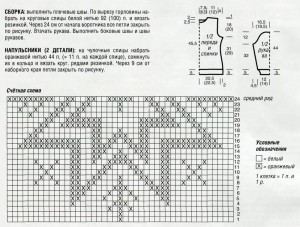 Вязаный свитер с норвежским узором - схема